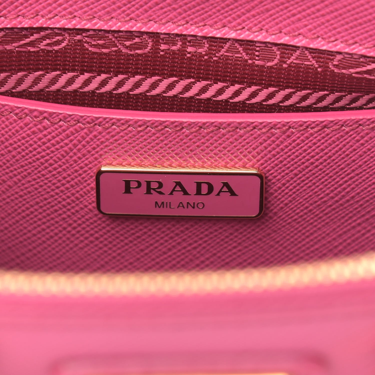 Prada Saffiano Lux Micro Galleria Double Zip Tote Fuxia 6 of 17