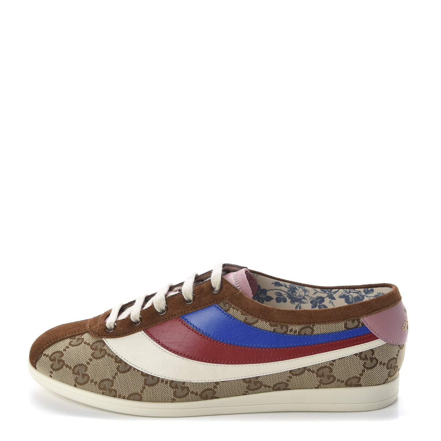 Suede Monogram Web Womens Falacer Sneakers 40 Nocciola Beige Mystic White Hibiscus Red