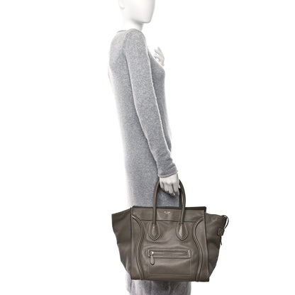 Celine Drummed Calfskin Mini Luggage Souris 2 of 8