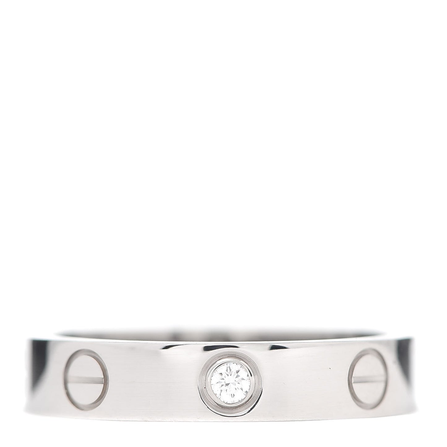 18K White Gold Diamond 4mm LOVE Wedding Band Ring 51 5.75