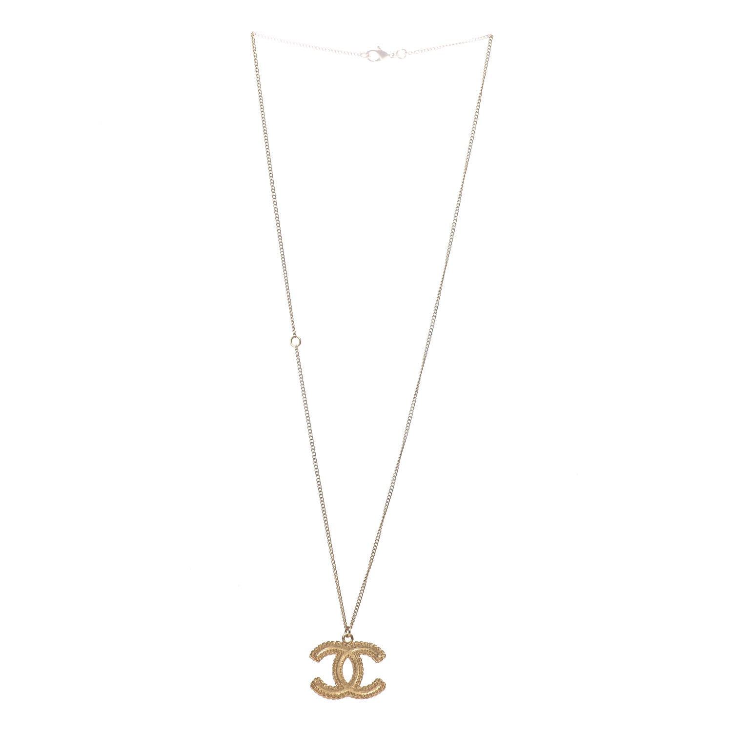 Chanel CC Necklace Matte Gold 3 of 5