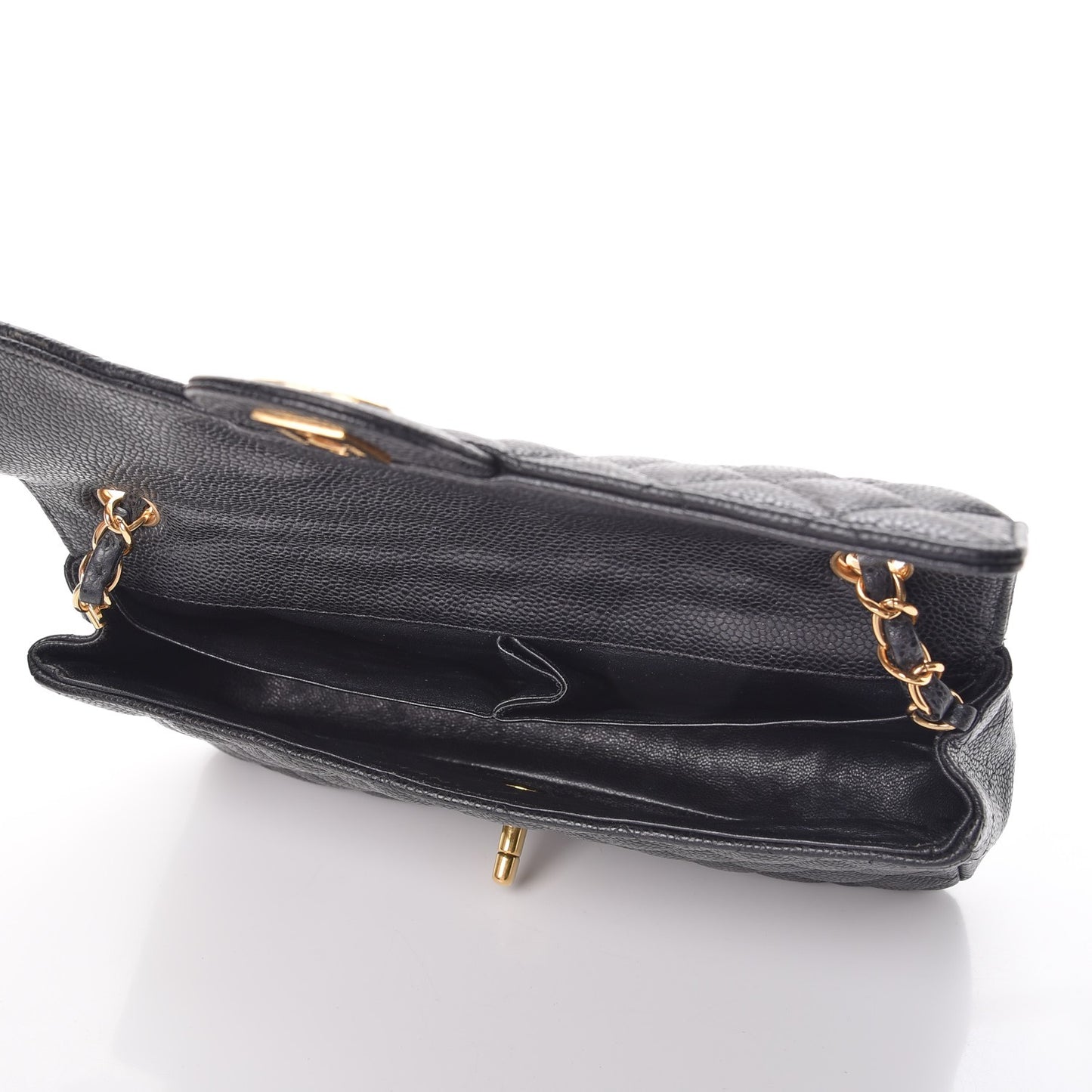 Caviar Quilted East West Flap Black