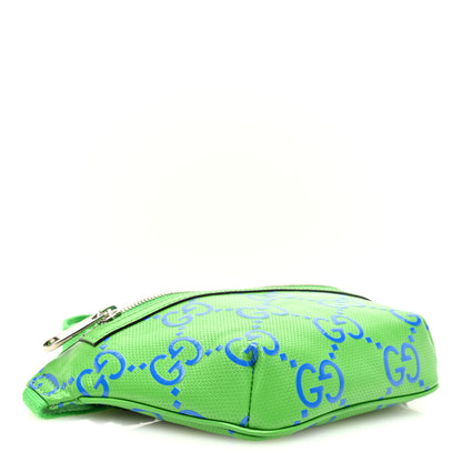 Gucci Calfskin GG Tennis Bi-Color Embossed Belt Bag Joy Green Joy Blue 4 of 10