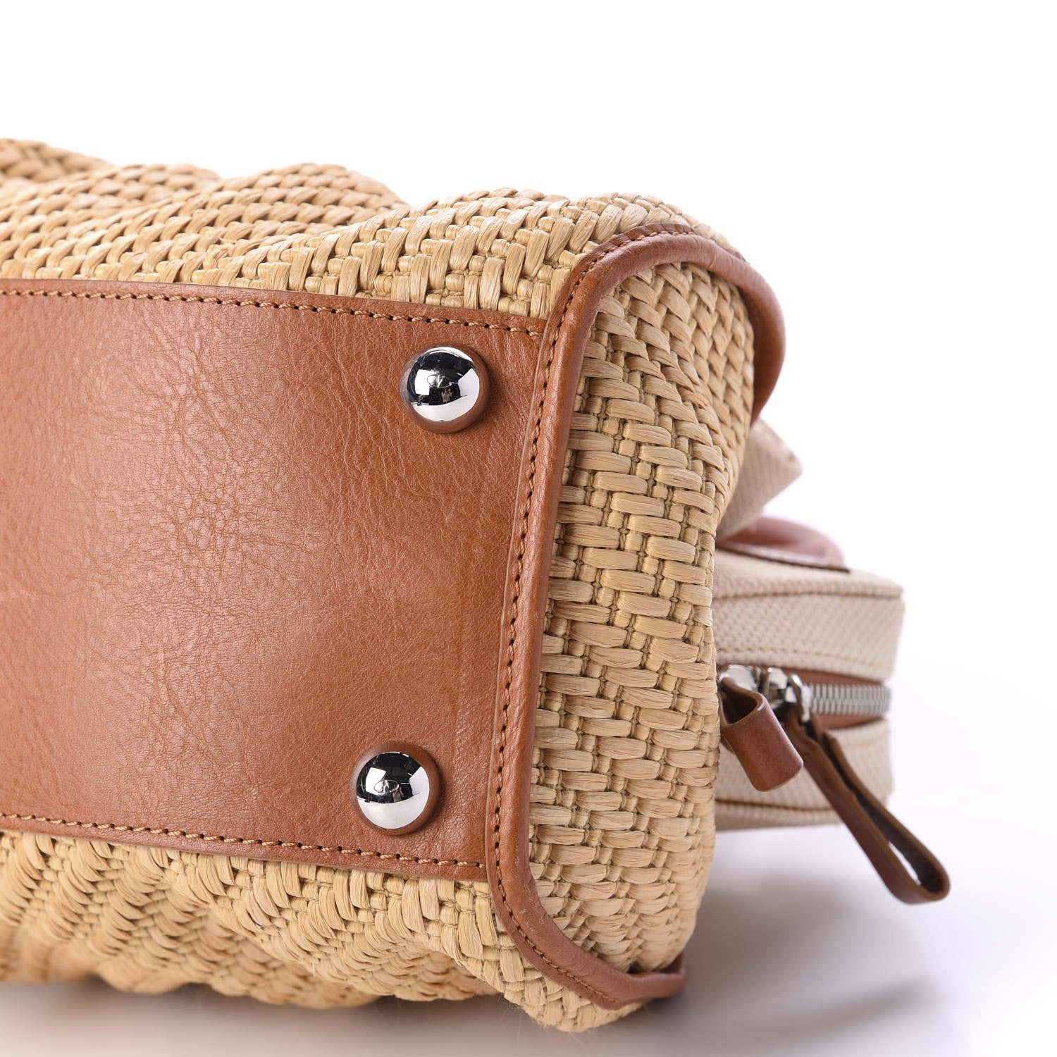 Valentino Garavani Raffia Lacca Fleur Frame Satchel Natural 7 of 9