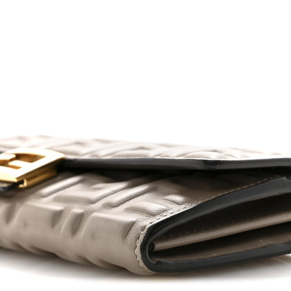 Fendi Nappa Matisse FF Embossed Continental Wallet On Chain Tortora 10 of 12