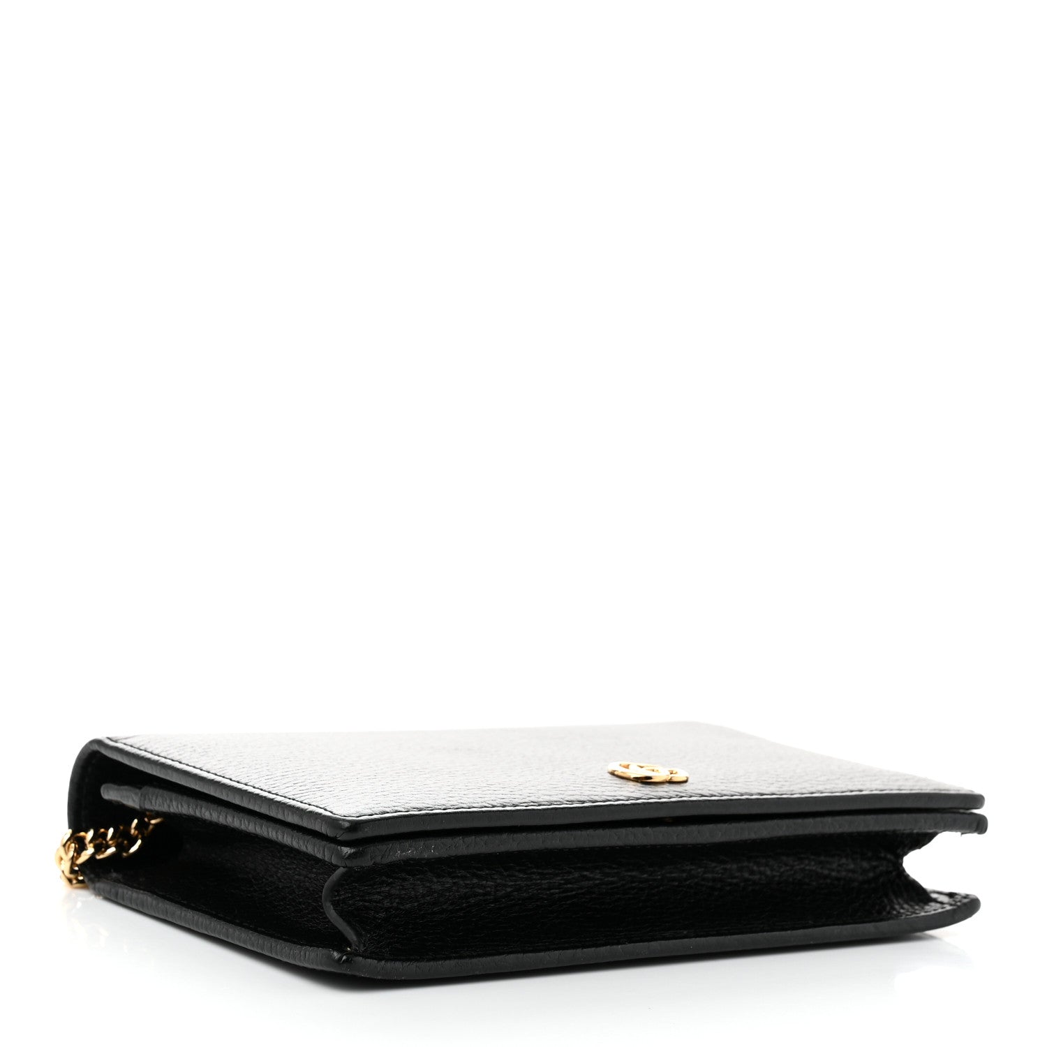 Gucci Calfskin Mini GG Marmont Chain Wallet Black 4 of 10