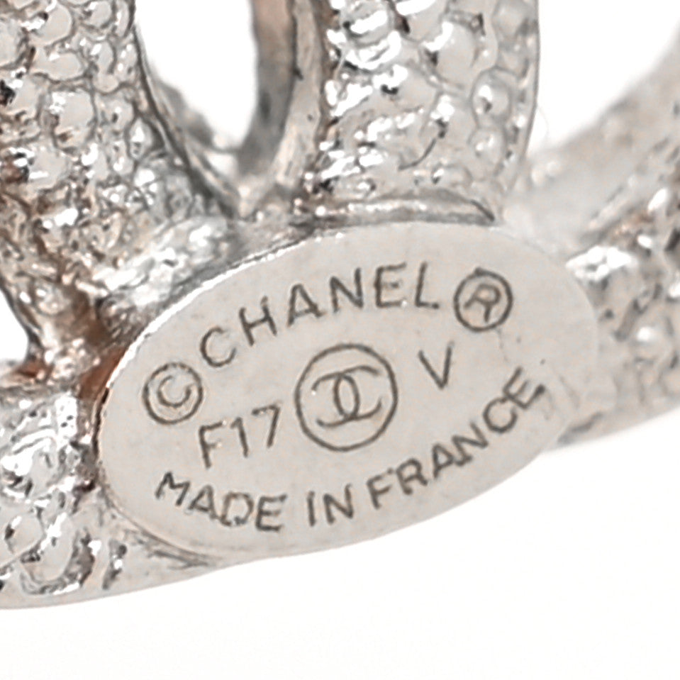 Chanel Crystal Mini CC Earrings Silver 4 of 4