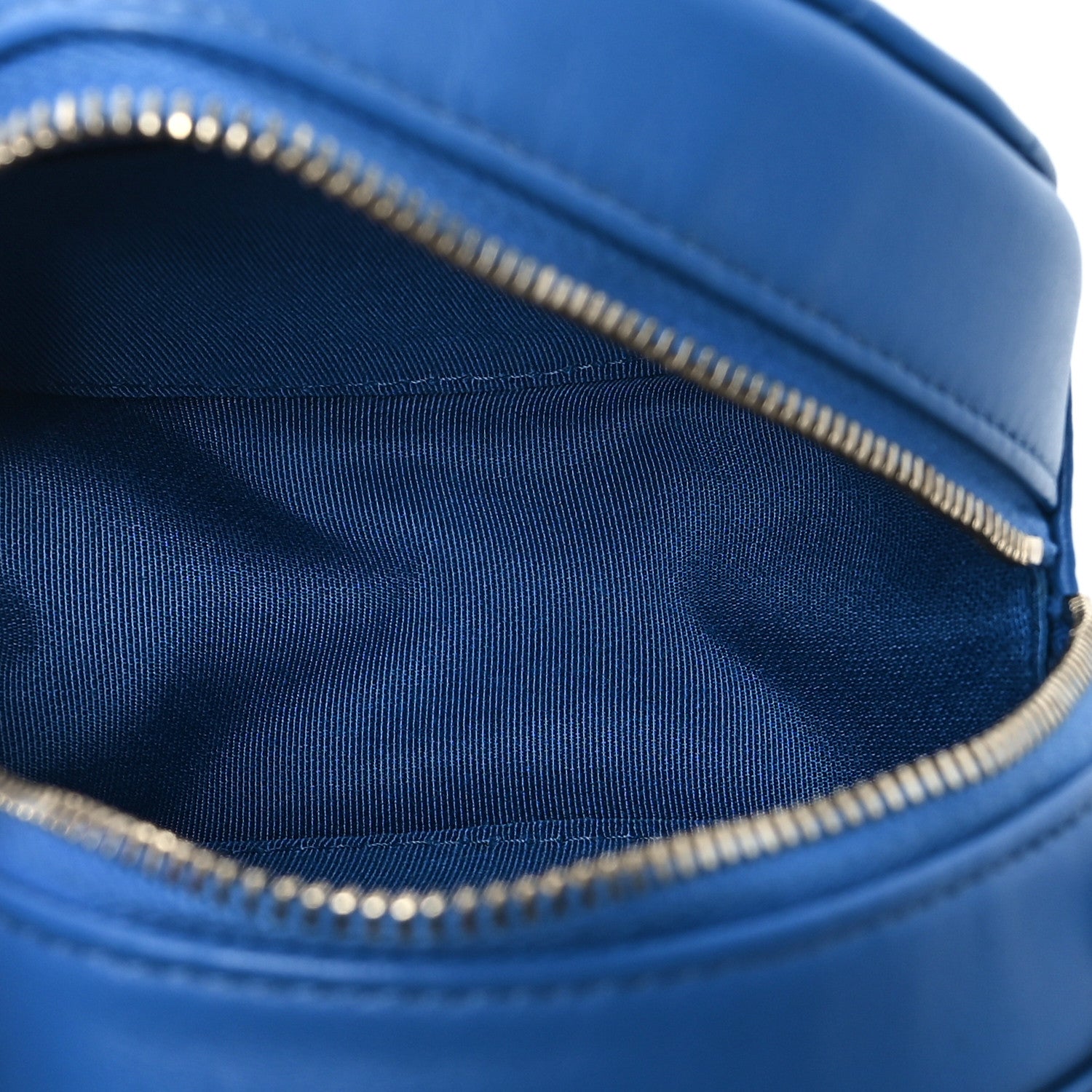 Chanel Lambskin Quilted Round Clutch With Chain Blue 5 of 10