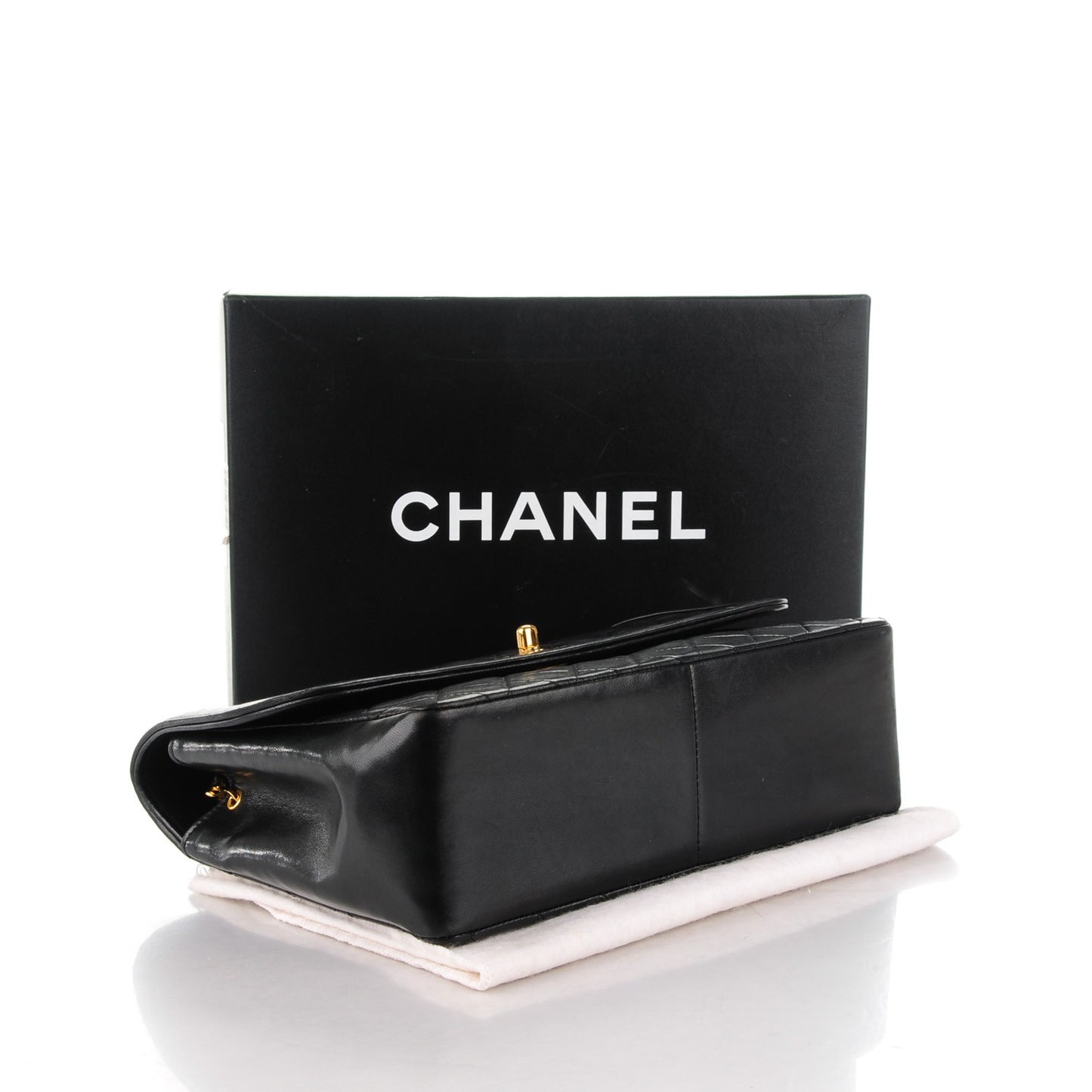Lambskin Quilted Medium Single Flap Black