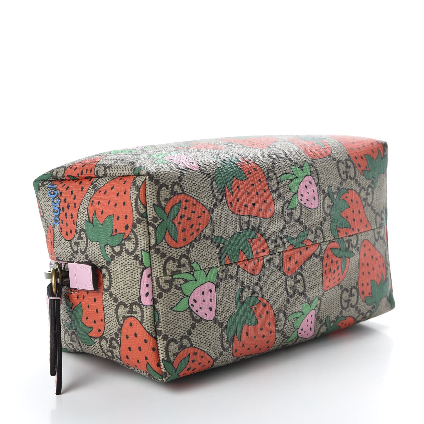 GG Supreme Monogram Strawberry Cosmetic Case