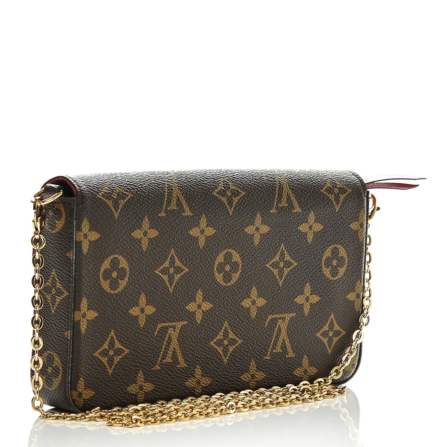 Monogram Pochette Felicie Chain Wallet Fuchsia