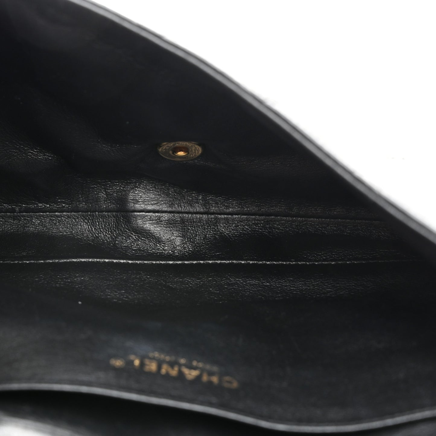 Lambskin Quilted Clutch With Chain Flap Black
