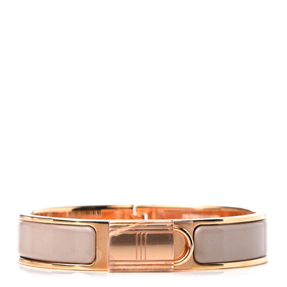 Hermes Enamel Narrow Clic Cadenas Bracelet PM Marron Glace 1 of 5