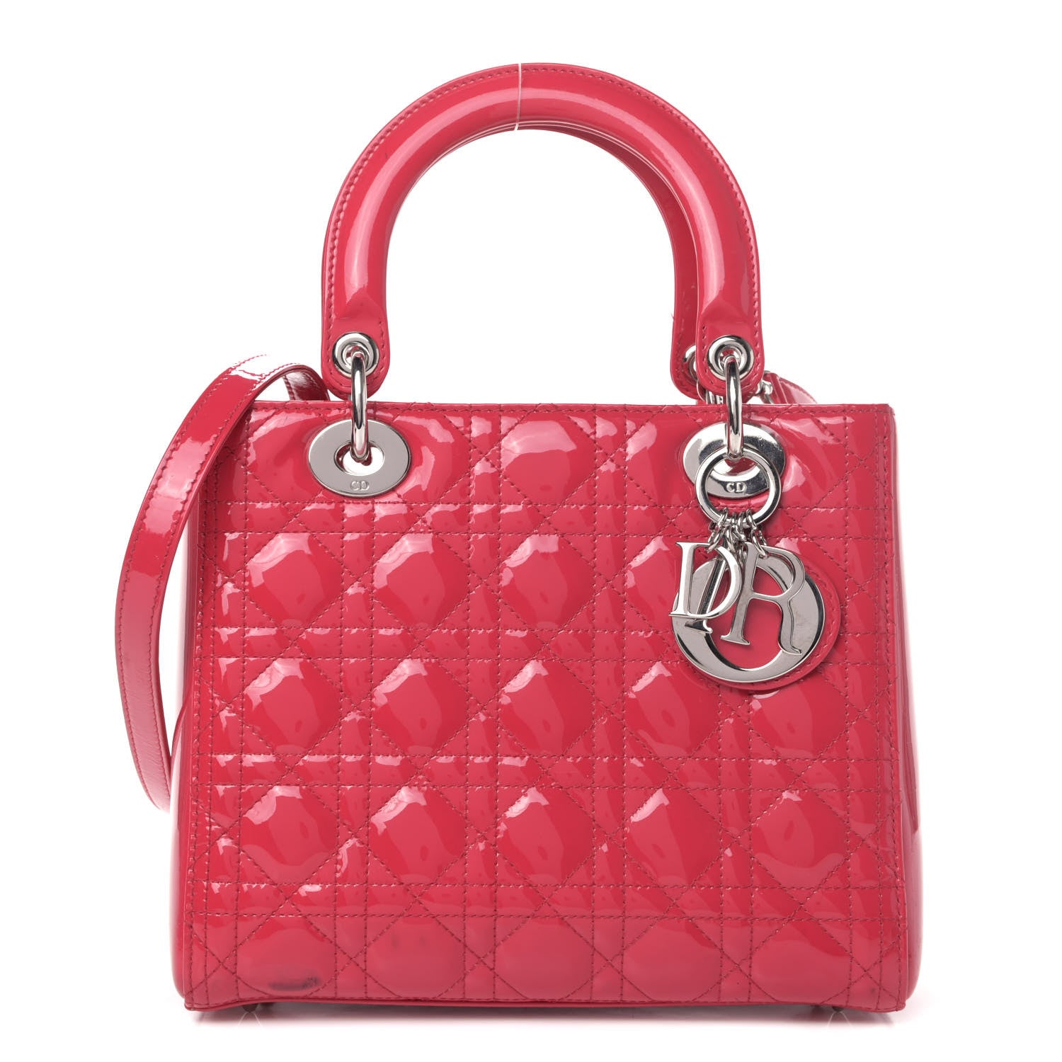 Christian Dior Patent Cannage Medium Lady Dior Fuchsia 1 of 5