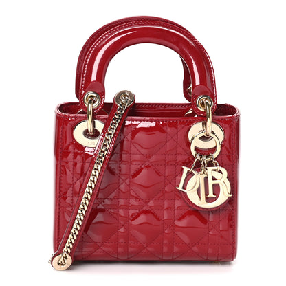 Christian Dior Patent Cannage Mini Lady Dior Red 1 of 10