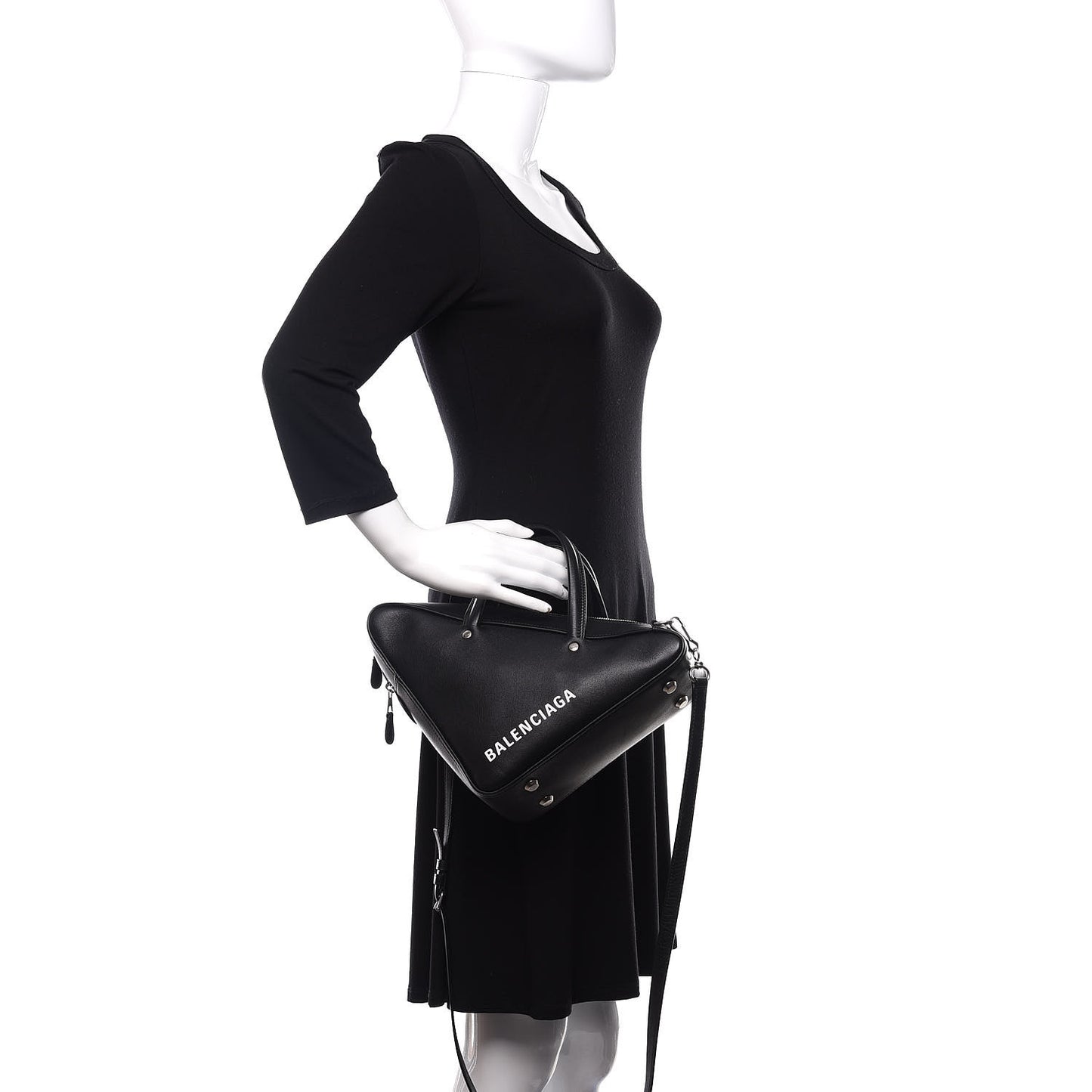 Calfskin S Triangle Duffle Black