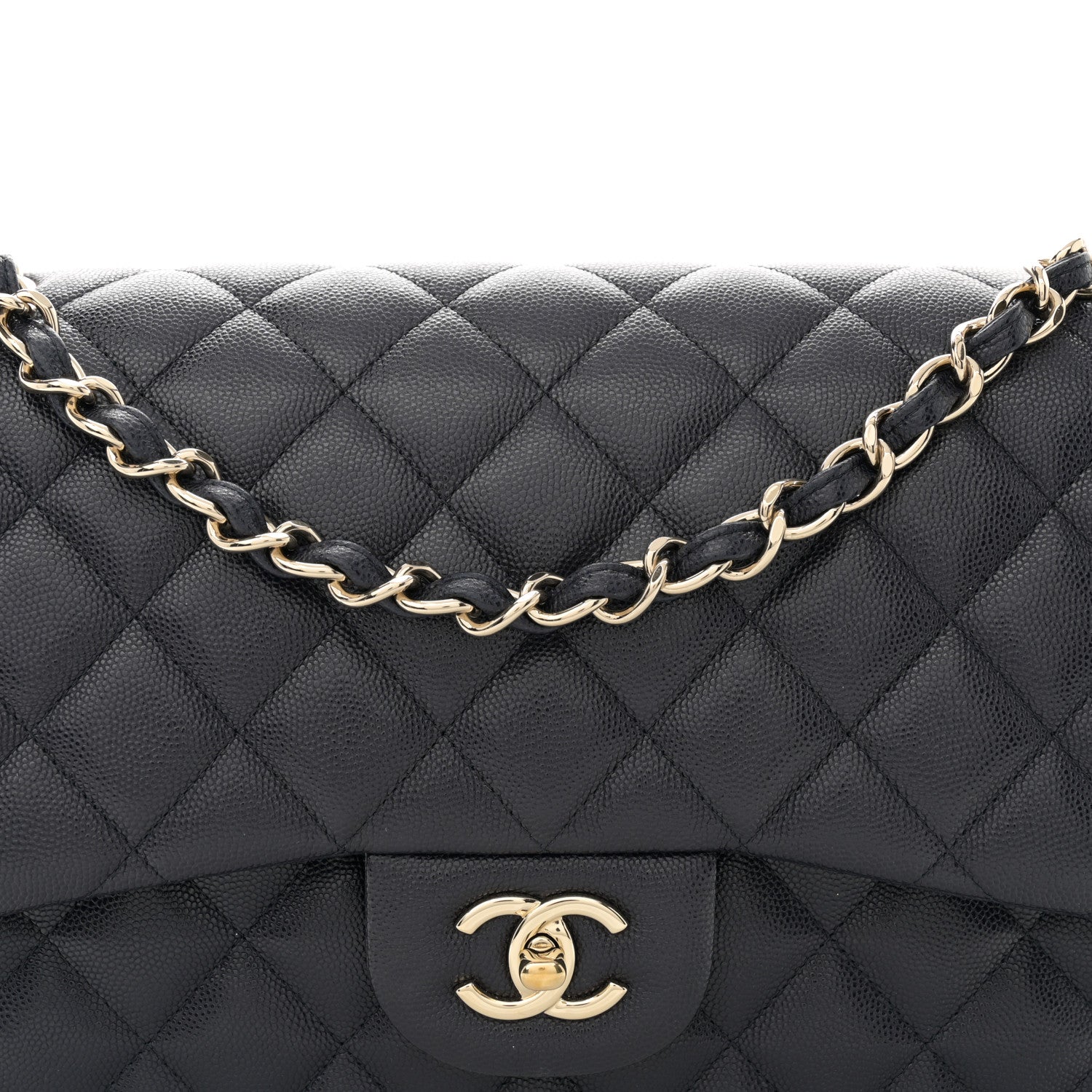 Chanel Caviar Quilted Jumbo Double Flap Navy Blue 8 of 12