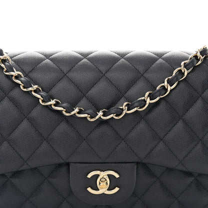 Chanel Caviar Quilted Jumbo Double Flap Navy Blue 8 of 12