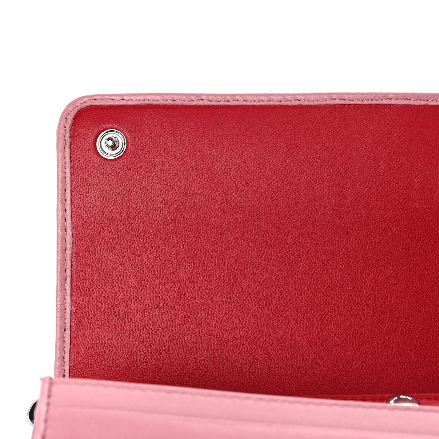 Nappa Matelasse Crystal Cherry Wallet On Chain Rosa
