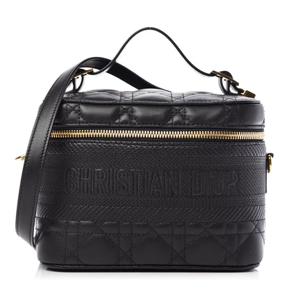 Christian Dior Lambskin Cannage Small Diortravel Vanity Case Black 1 of 8