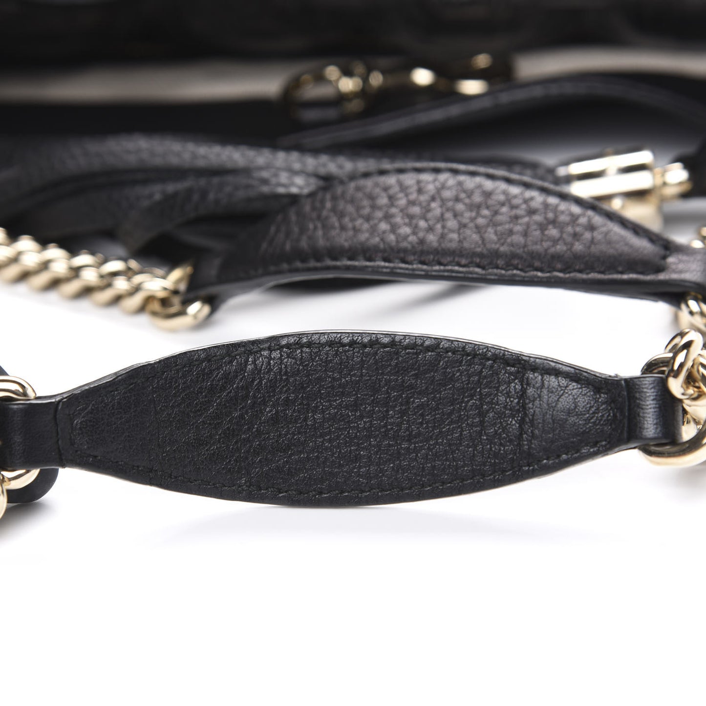 Pebbled Calfskin Medium Soho Chain Shoulder Bag Black