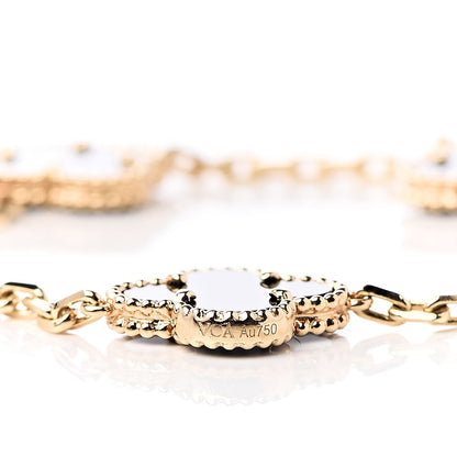 Van Cleef & Arpels 18K Yellow Gold Black Onyx 5 Motifs Vintage Alhambra Bracelet 4 of 6
