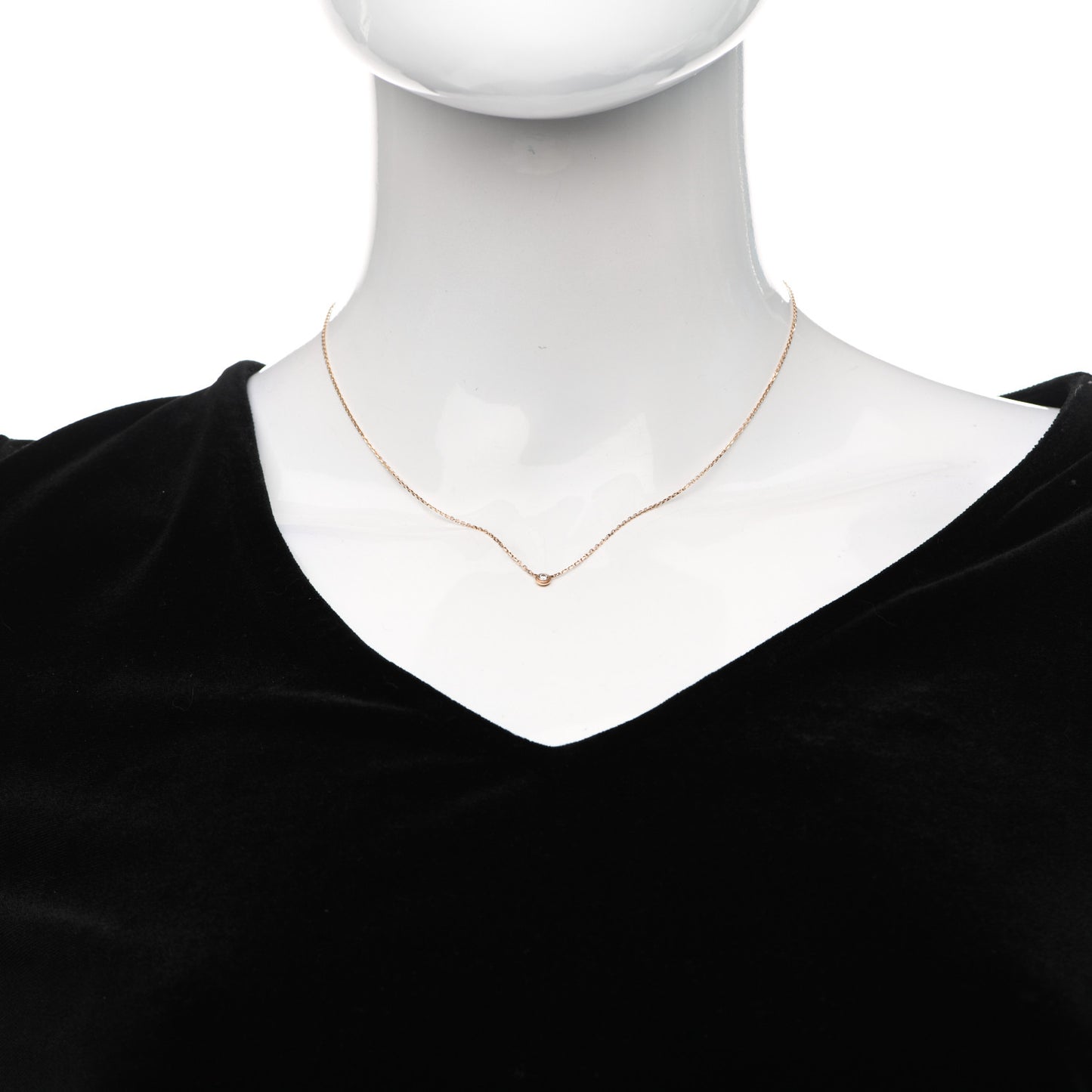 18K Pink Gold Diamond XS D'Amour Pendant Necklace