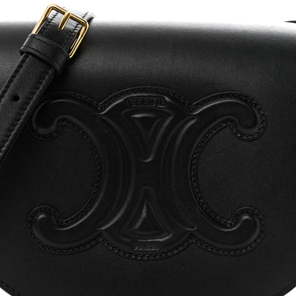 Celine Smooth Calfskin Cuir Triomphe Folco Crossbody Bag Black 8 of 10