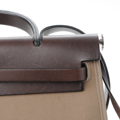 Hermes Vache Hunter Toile Herbag Zip 31 PM Etoupe Ebene 11 of 16