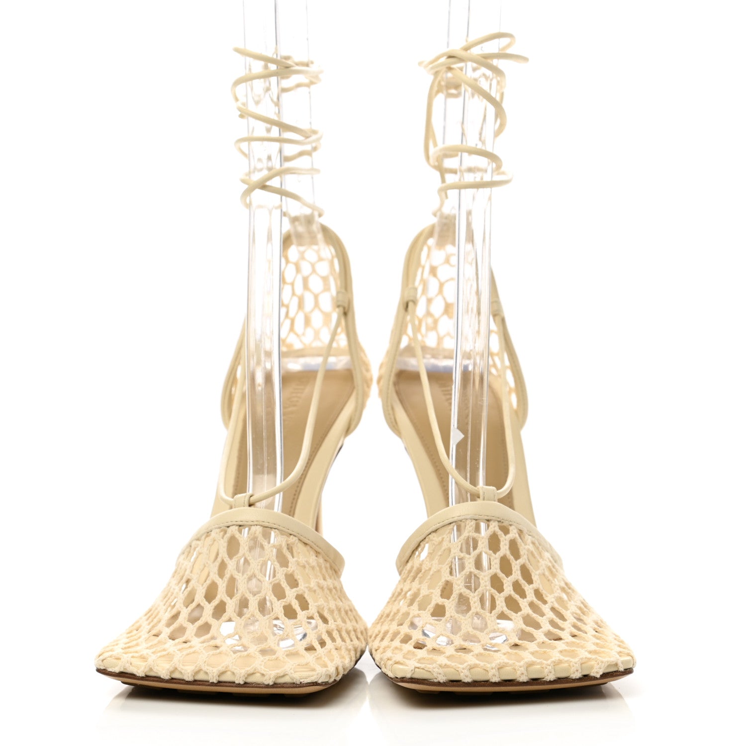 Bottega Veneta Mesh Nappa Stretch Ankle Tie Sandals 38.5 Toile 2 of 9