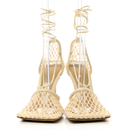 Bottega Veneta Mesh Nappa Stretch Ankle Tie Sandals 38.5 Toile 2 of 9