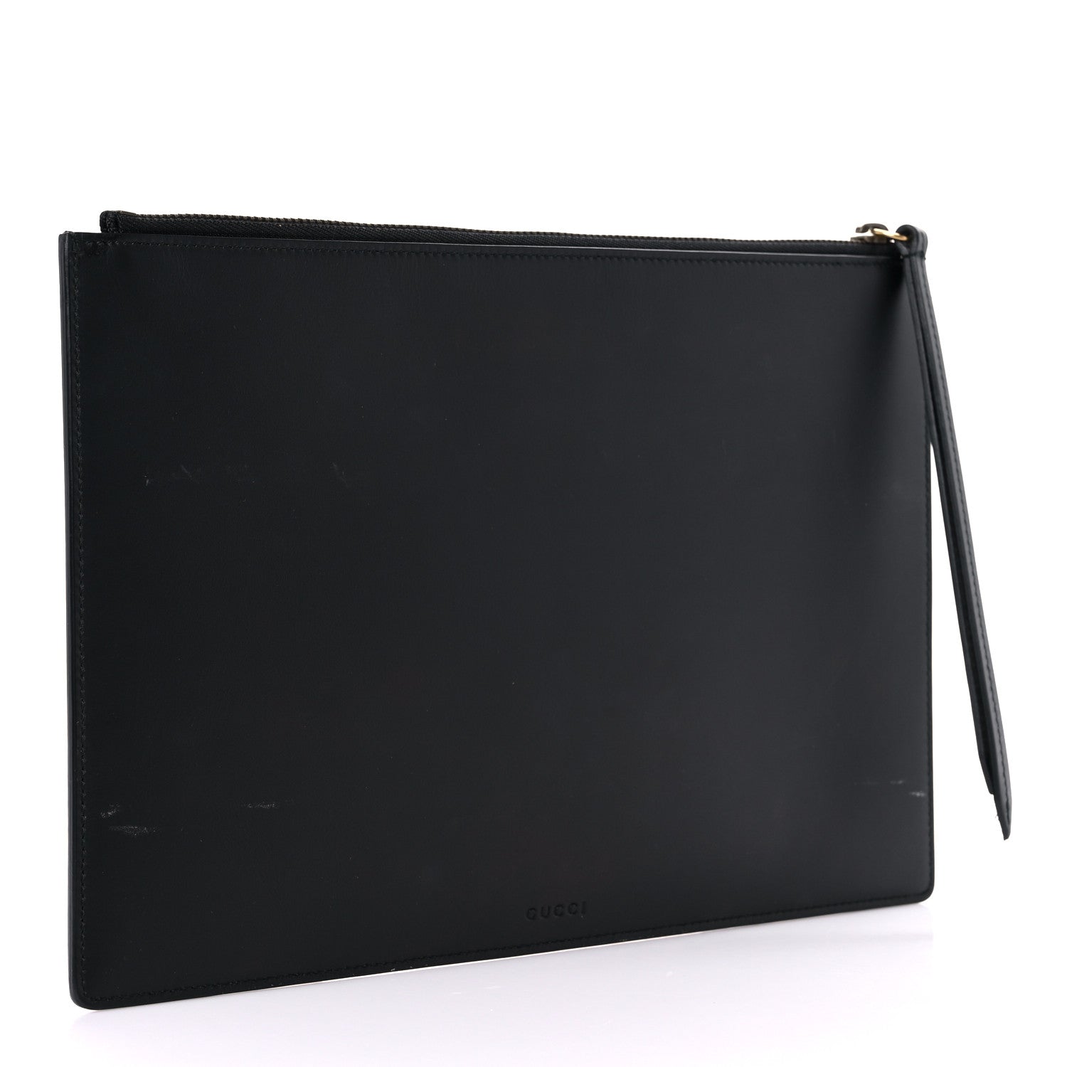Gucci Calfskin GucciGhost Life is Gucci Zip Pouch Black 3 of 13