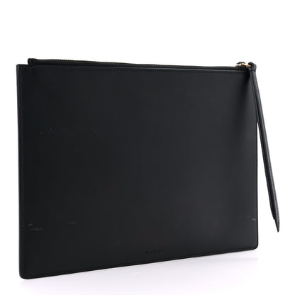 Gucci Calfskin GucciGhost Life is Gucci Zip Pouch Black 3 of 13