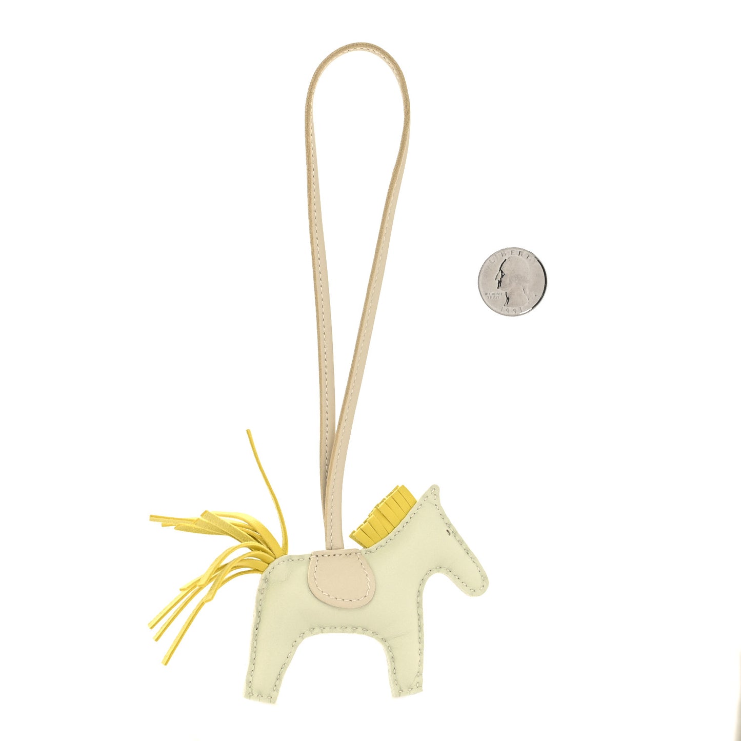 Milo Lambskin Grigri Rodeo Horse Bag Charm PM Vert Fizz Lime Craie