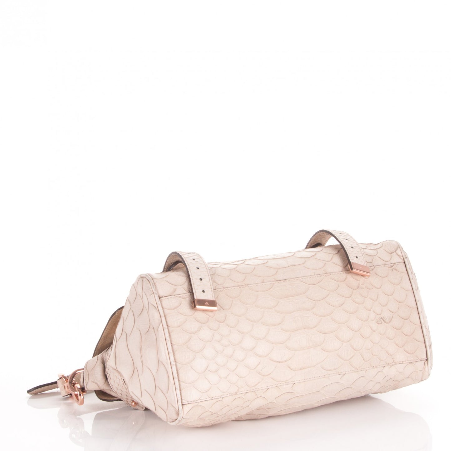 Silky Snake Print Alexa Pebbled Beige