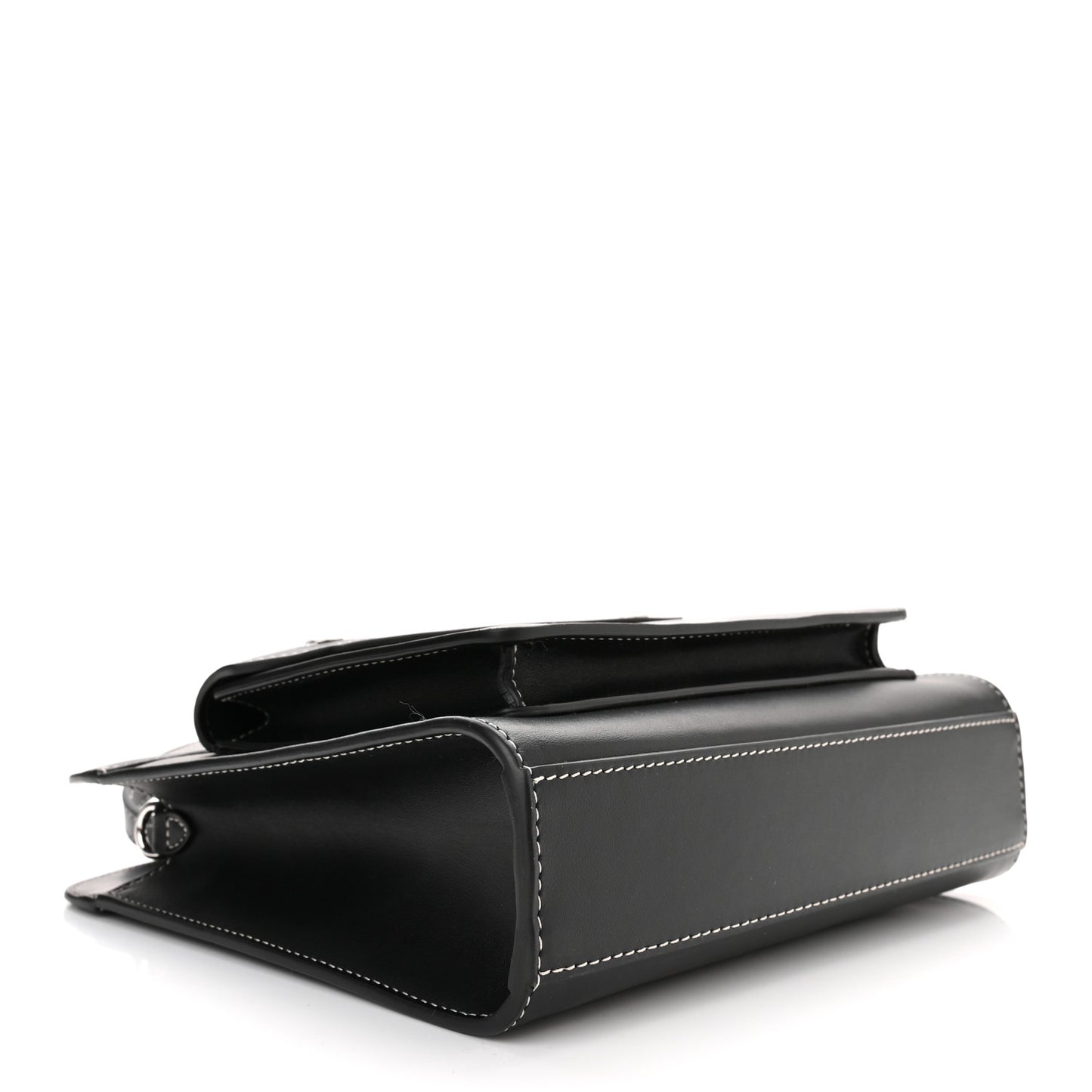 Smooth Calfskin Topstitched Mini Pocket Bag Black