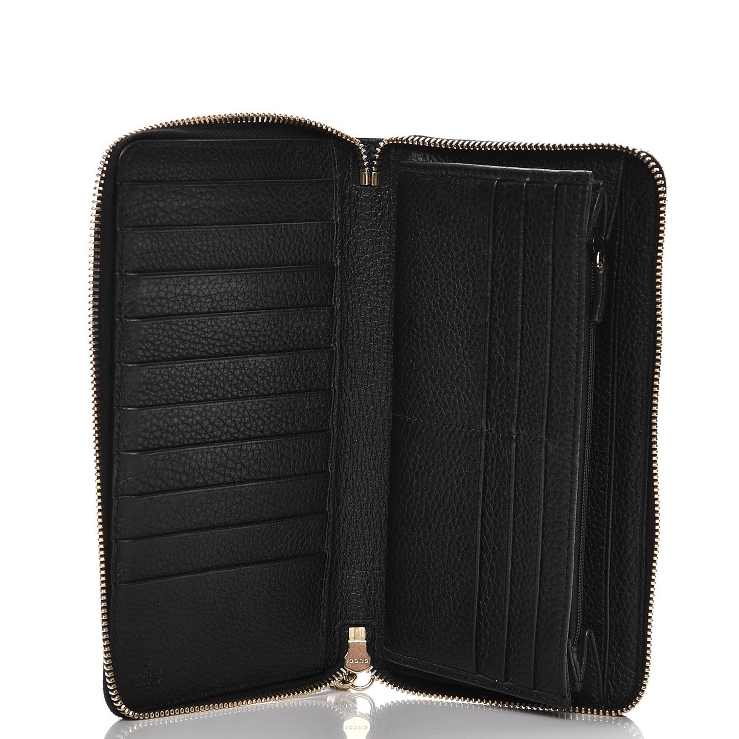 Calfskin Soho Zip Around Wallet Black