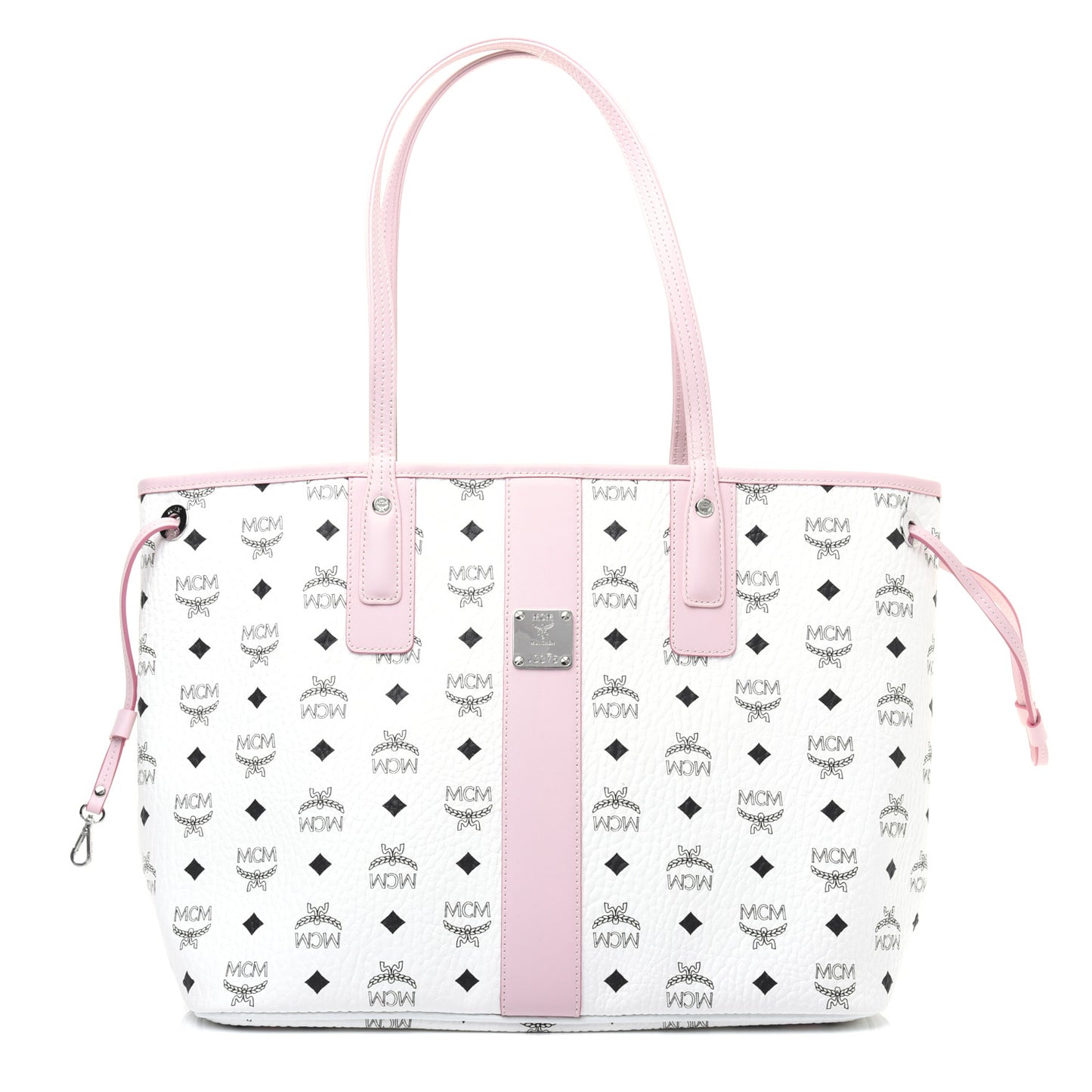 Visetos Medium Liz Reversible Shopper Tote White Powder Pink