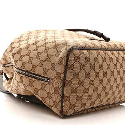 Gucci Monogram Dollar Calfskin O Drawstring Backpack Beige Ebony Testa di Moro Dark Chocolate 9 of 10