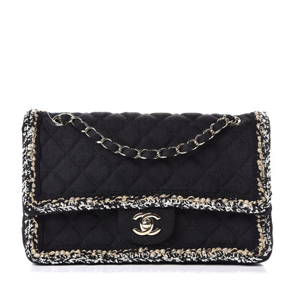 Chanel Denim Braided Medium Flap Bag Black 1 of 9