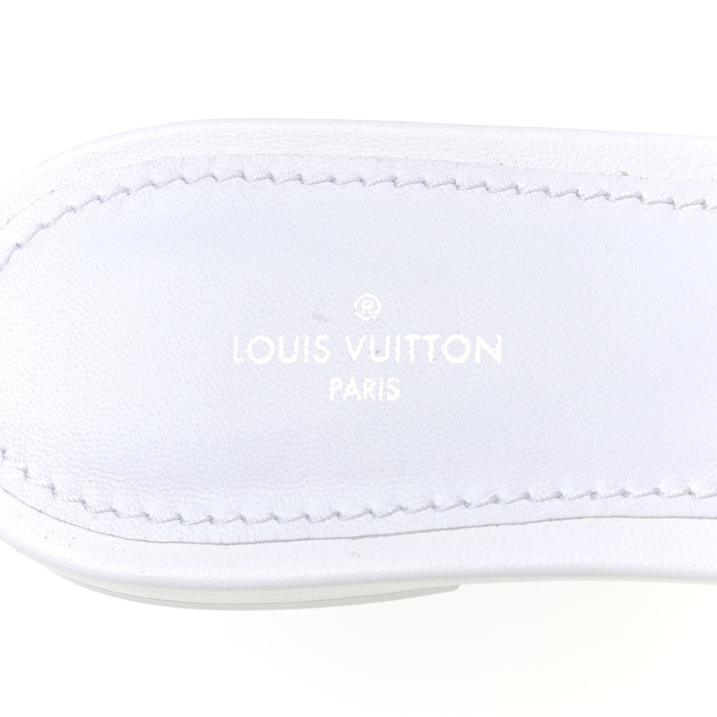 Lambskin Embossed Monogram Revival Flat Mules 40 White