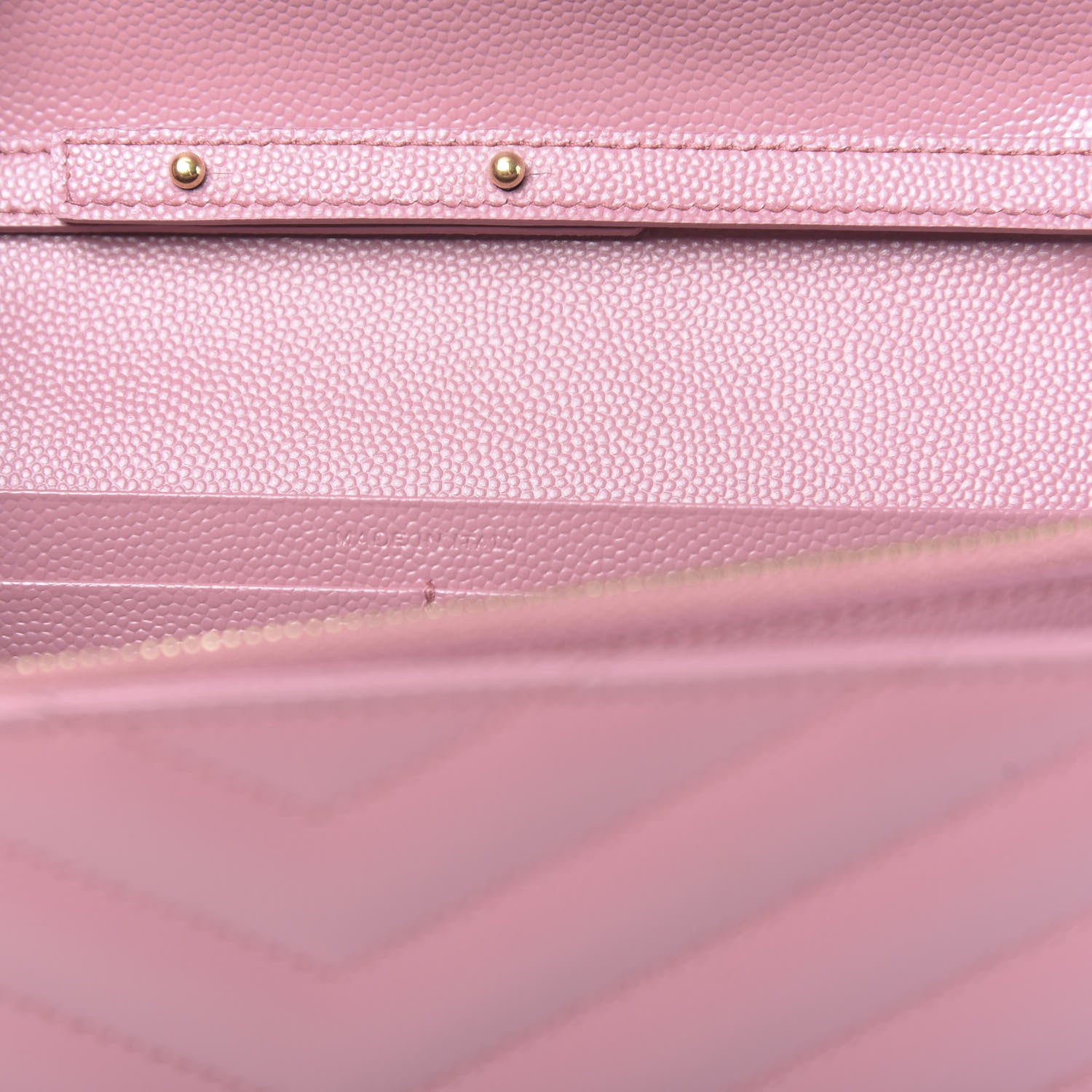 Saint Laurent Grain De Poudre Matelasse Chevron Monogram Chain Wallet Tender Pink 6 of 13
