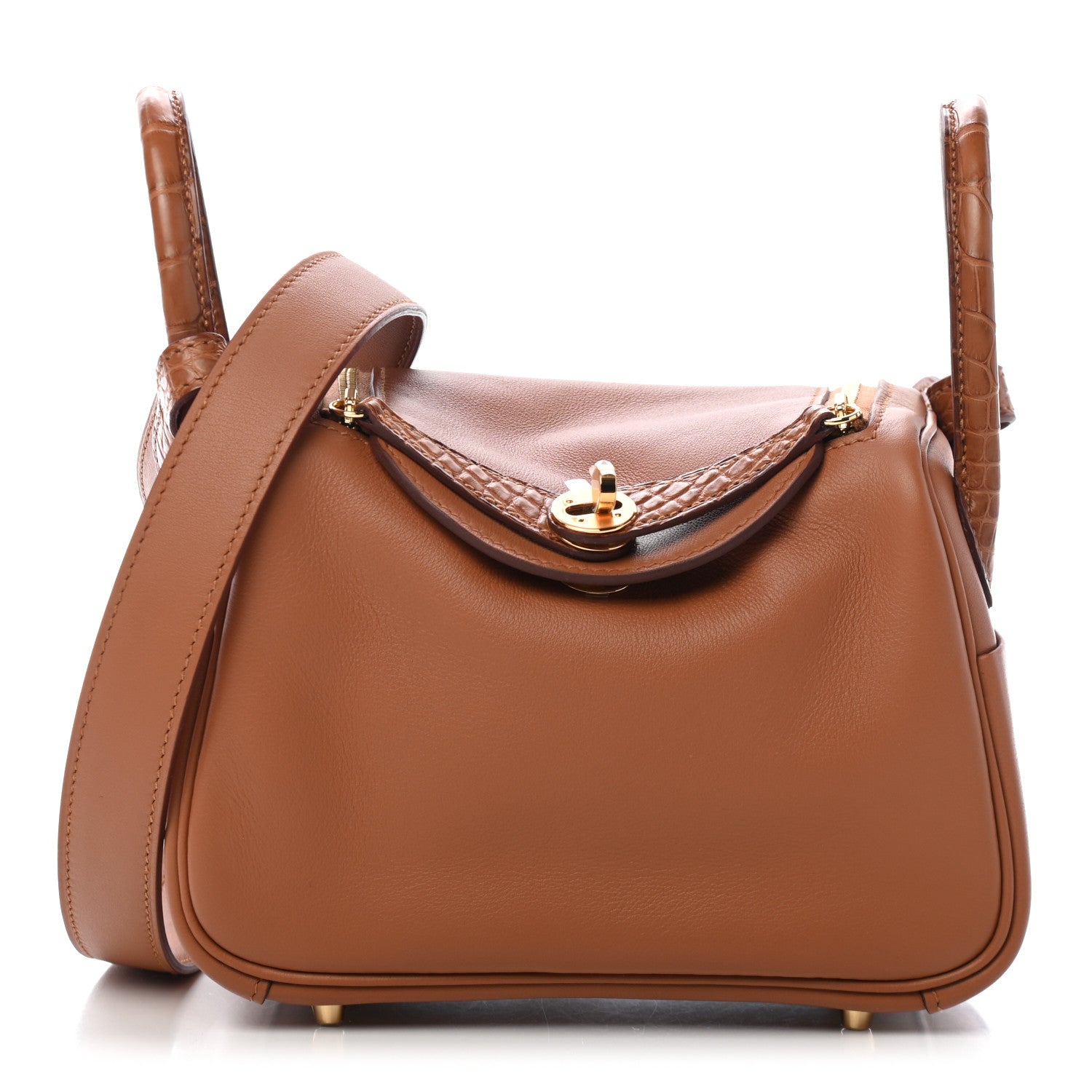 Hermes Matte Alligator Swift Mini Touch Lindy 20 Gold 1 of 9