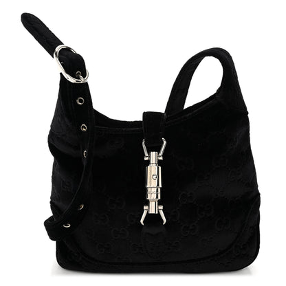Gucci New Velvet Ashmir GG Monogram Small Jackie 1961 Hobo Black 1 of 9