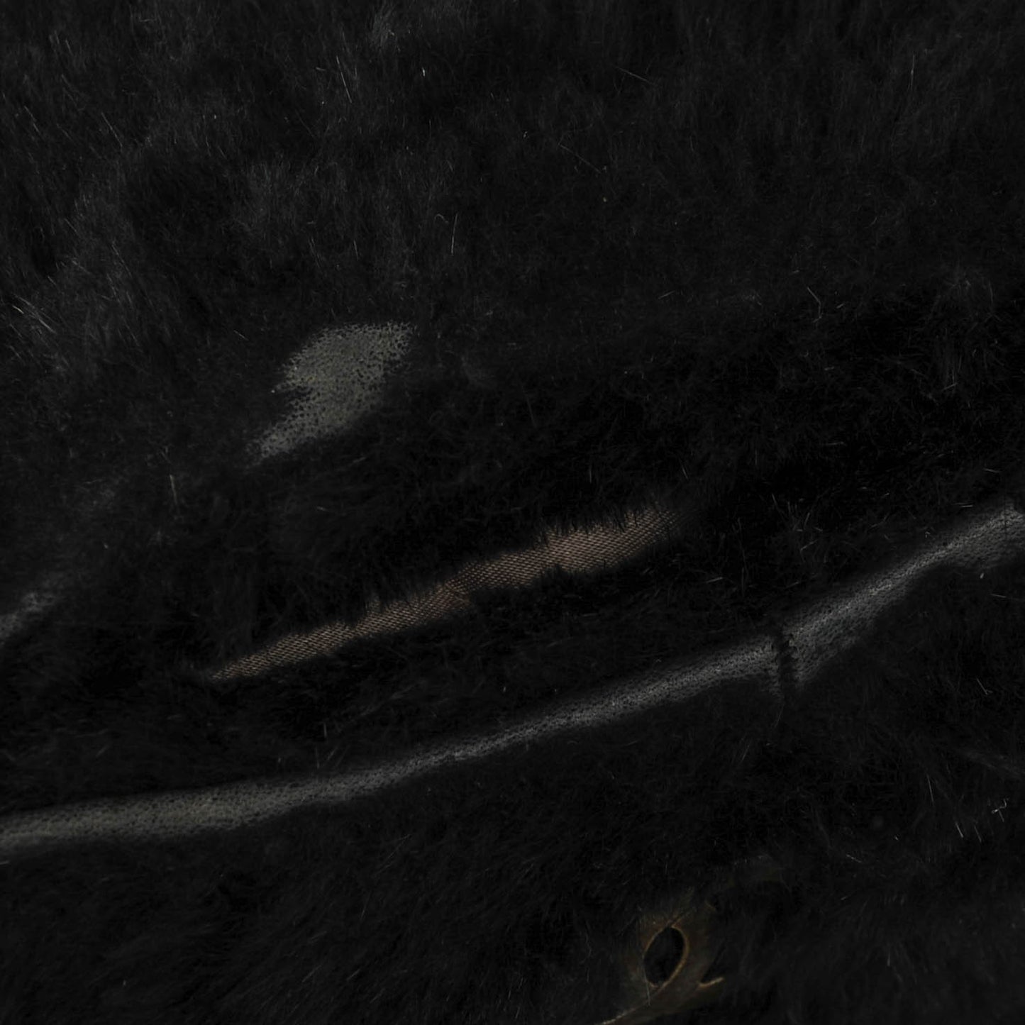 Rabbit Fur Shoulder Bag Black
