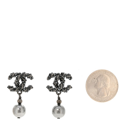 Chanel Ruthenium CC Drop Earrings 2 of 4