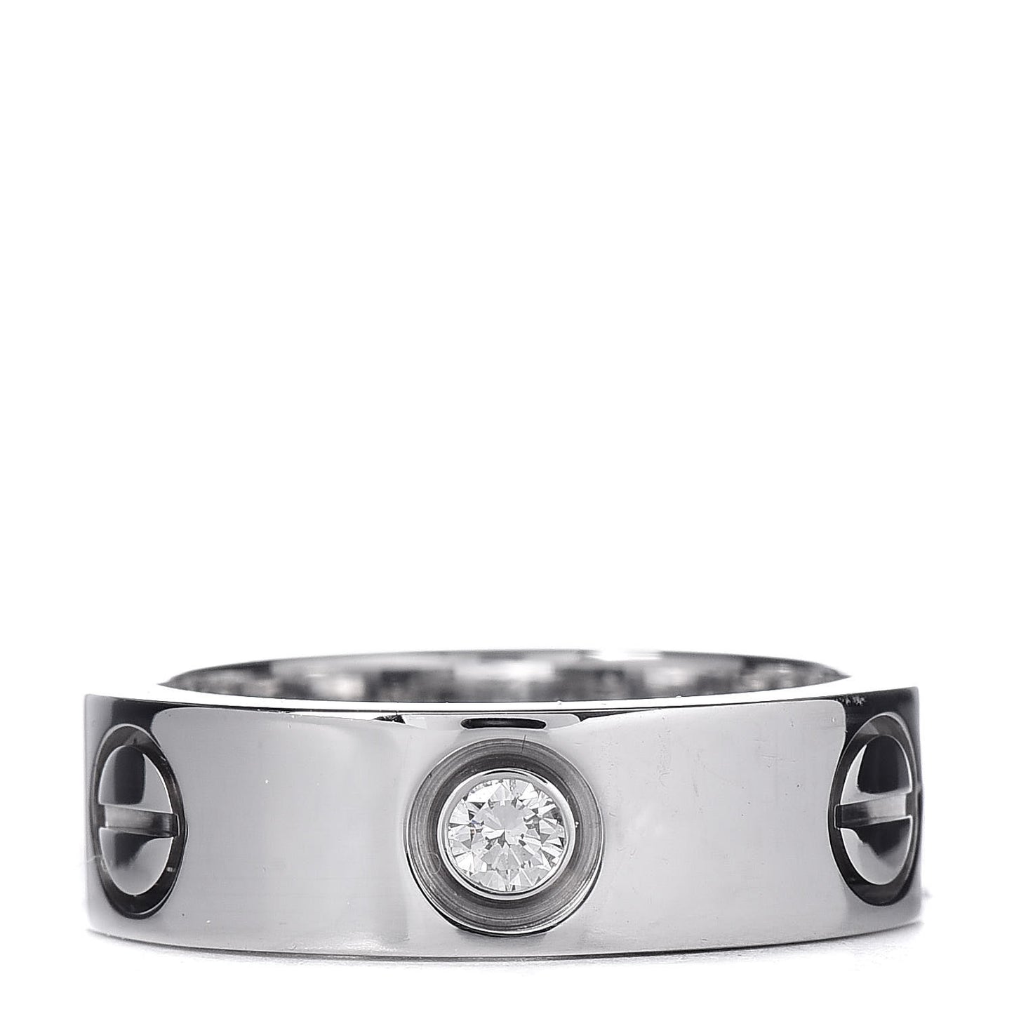 18K White Gold 3 Diamond LOVE Ring 49 4.75