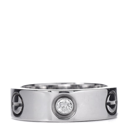 Cartier 18K White Gold 3 Diamond LOVE Ring 49 4.75 1 of 6