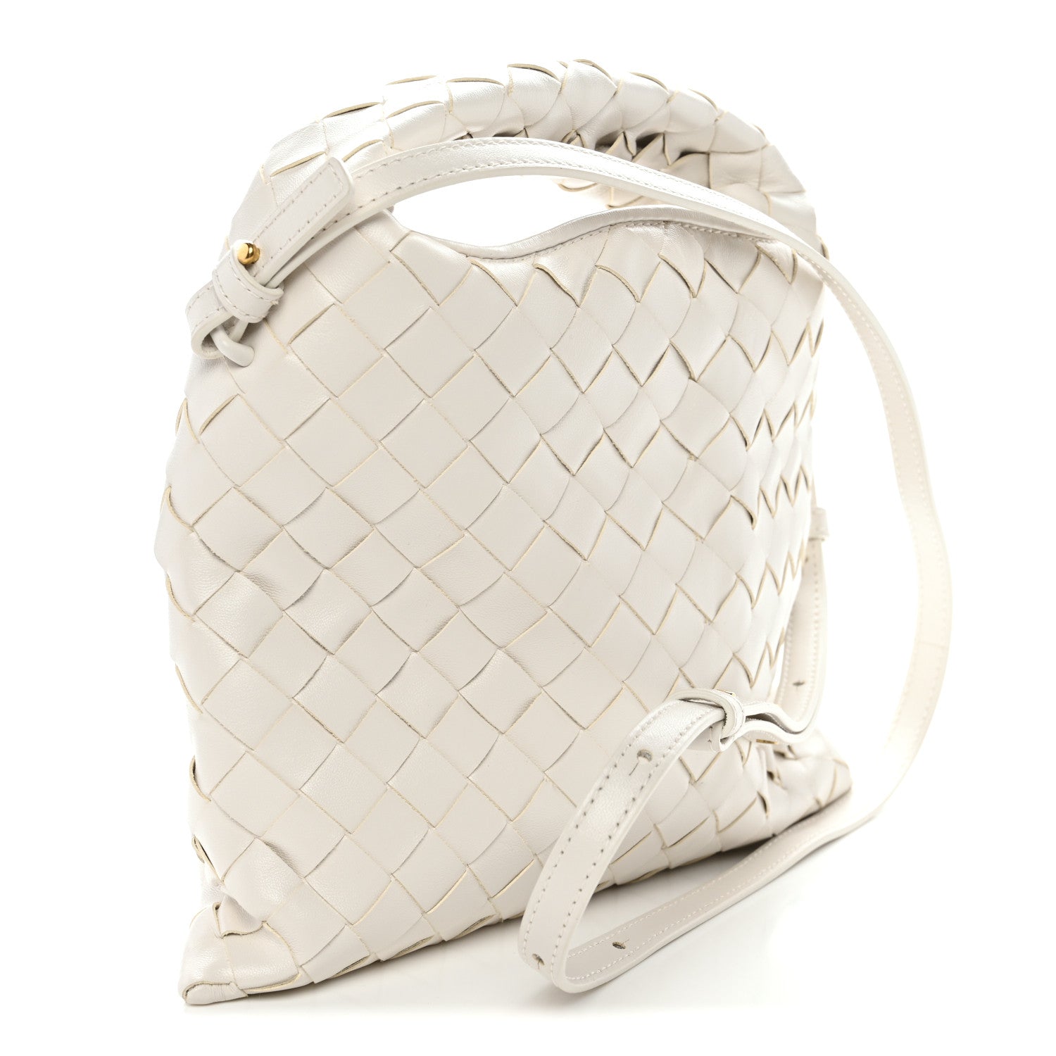 Bottega Veneta Calfskin Intrecciato Mini Hop White 3 of 11