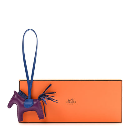 Hermes Milo Lambskin Grigri Rodeo Horse Bag Charm PM Violet Bleu Saphir Bleu France 5 of 5